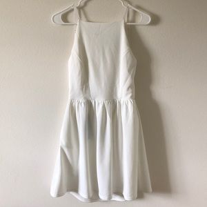 High Neck White Dress